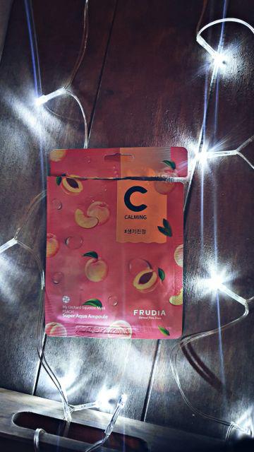 Frudia Maska do twarzy w płacie, My Orchard Squeeze Mask, Peach, Super Aqua Ampoule, Calming