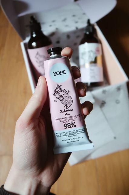 YOPE Krem do rąk, Rabarbar i róża