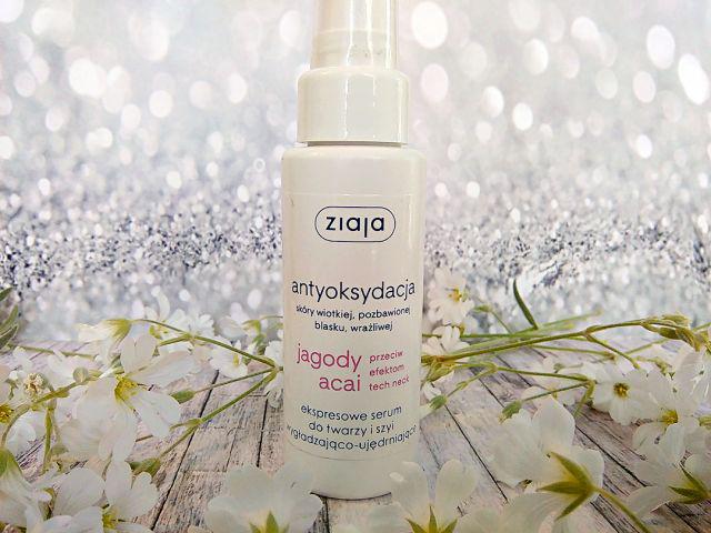 Ziaja Antyoksydacja, Jagody Acai, Ekspresowe serum do twarzy i szyi wygładzająco-ujędrniające