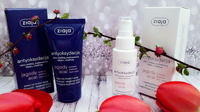 Ziaja Antyoksydacja, Jagody Acai, Krem na twarz i szyję odżywczo - regenerujący redukujący suchość skóry