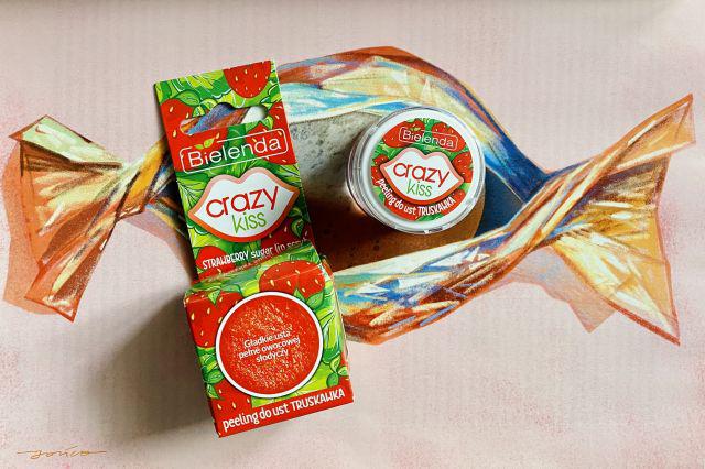 Bielenda Crazy Kiss, Peeling cukrowy do ust, Strawberry