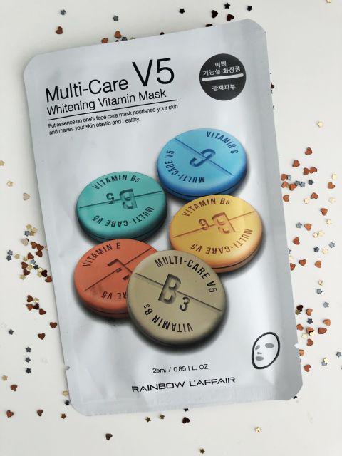 Rainbow L'Affair Maska do twarzy w płacie, Multi-Care V5 Whitening Vitamin Mask