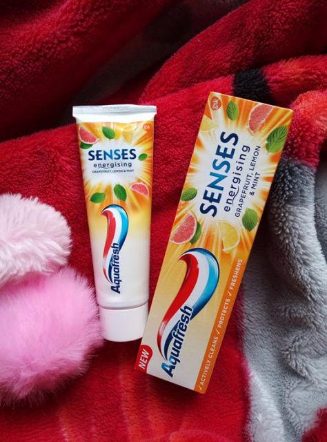 Aquafresh Pasta do zębów, Senses, Energetyzująca, Grejpfrut, cytryna i mięta 