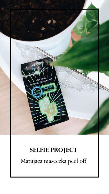 Selfie Project Love Neon, Maseczka do twarzy, Matująca, Peel-off, Glow In Green, Kwiat lotosu i kaktus