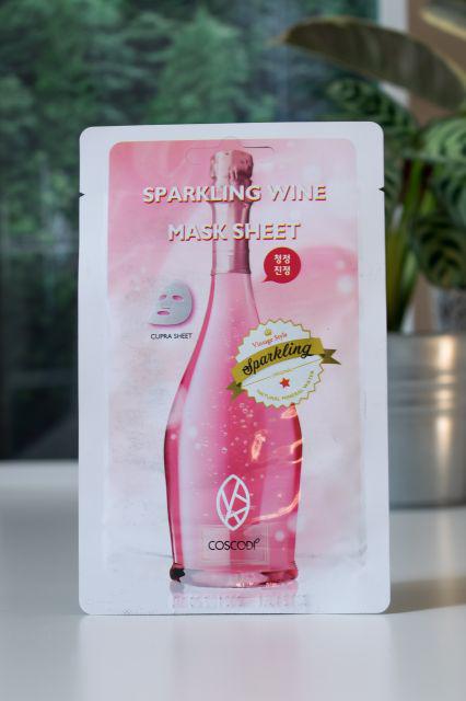 Coscodi Maska do twarzy w płacie, Sparkling Wine, Rozświetlająca, Różowa