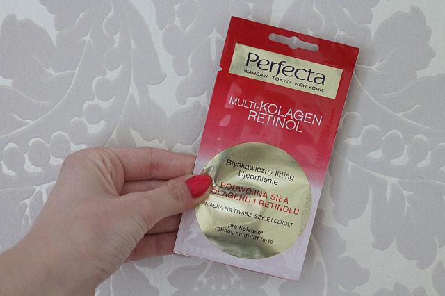 Perfecta Multi-Kolagen Retionol, Maska na twarz, szyję i dekolt, Błyskawiczny lifting, Ujędrnienie