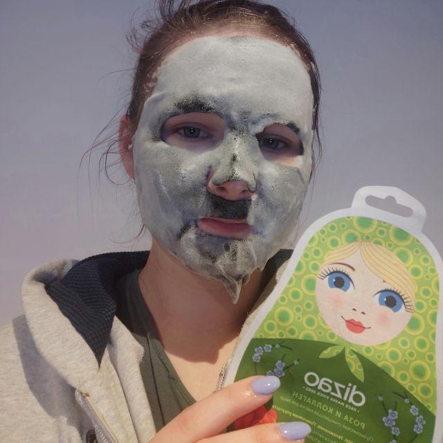 Dizao Maska do twarzy w płacie, Musująca, Oczyszczająca, Z ekstraktem z róży i kolagenem