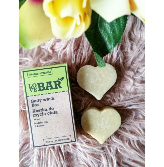 LoveBar Kostka do mycia ciała, Matcha Tea & Lemon
