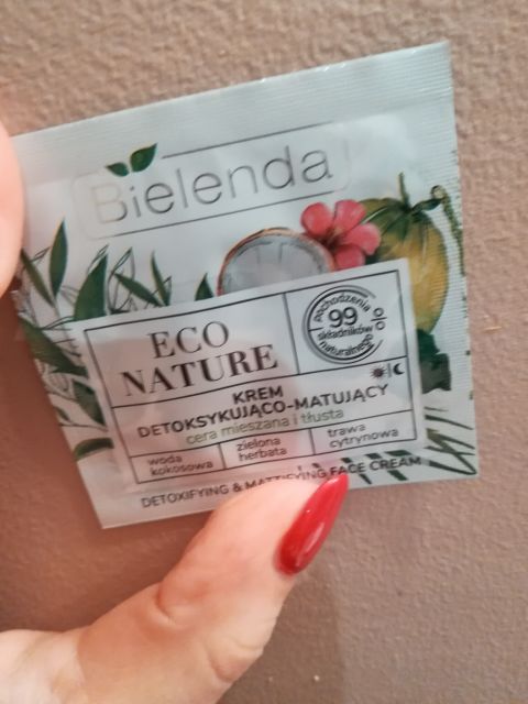 Bielenda Eco Nature, Krem do twarzy, Detoksykująco-matujący, Na dzień i Na noc, Cera mieszana i tłusta,