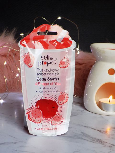 Selfie Project Body Stories, #ShapeOfYou, Sorbet do ciała, Truskawkowy, Odżywia skórę, Nawilża, Wygładza, Sweet Strawberry