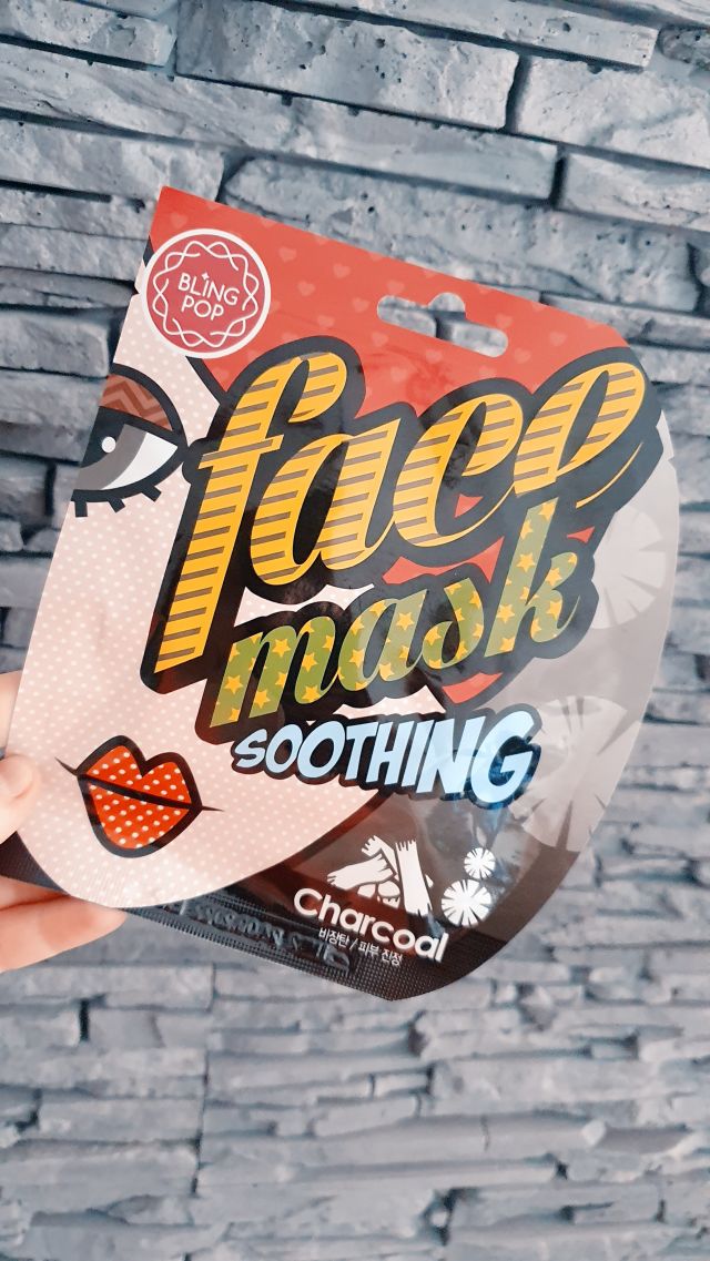 BLING POP Maska do twarzy w płacie, Soothing, Charcoal