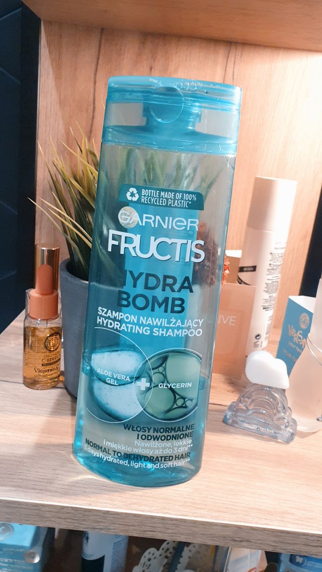 Garnier Fructis, Aloe Hydra Bomb, Szampon do włosów, Nawilżający, Żel aloesowy i gliceryna 