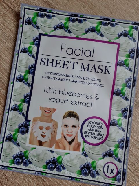 Mascot Europe Maska do twarzy w płacie, Blueberries & yogurt extract