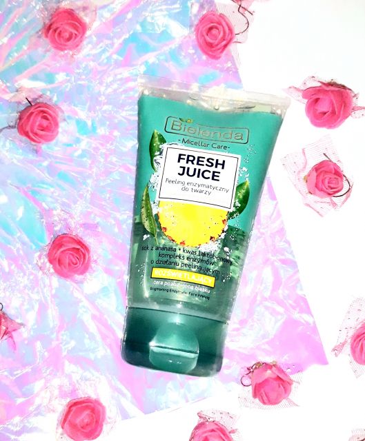 Bielenda Fresh Juice, Peeling do twarzy, Enzymatyczny, Rozświetlający, Z bioaktywną wodą cytrusową, Sok z ananasa i kwas laktobionowy