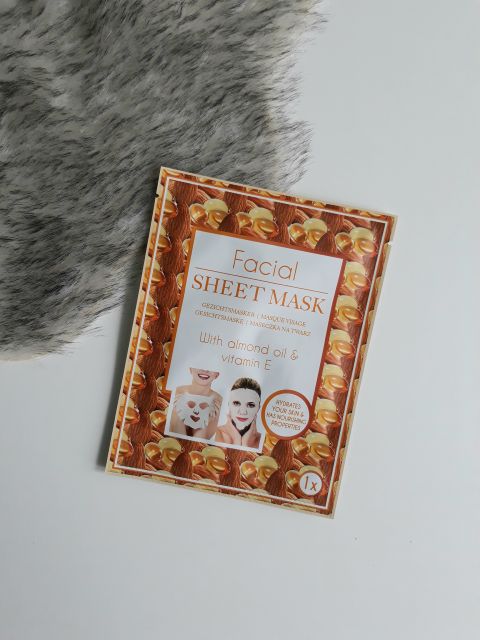 Mascot Europe Maska do twarzy w płacie, Facial Sheet Mask, With Almond Oil & Vitamin E