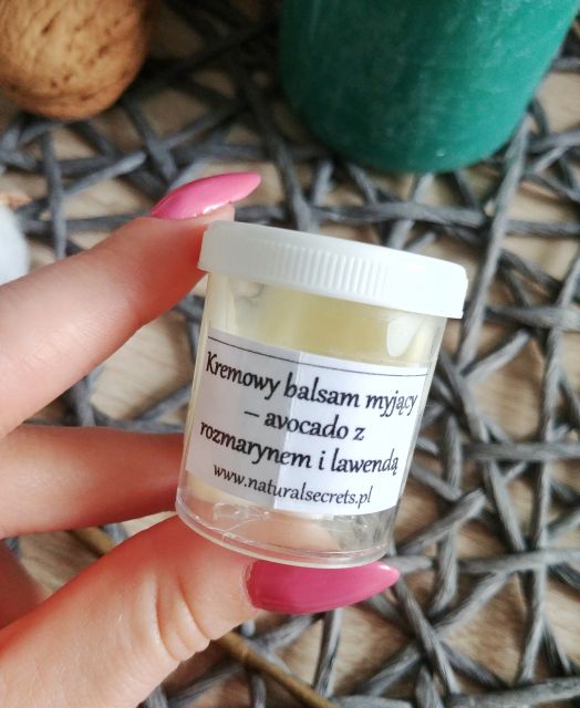 Natural Secrets Kremowy Balsam Myjący, Awokado z rozmarynem i lawendą