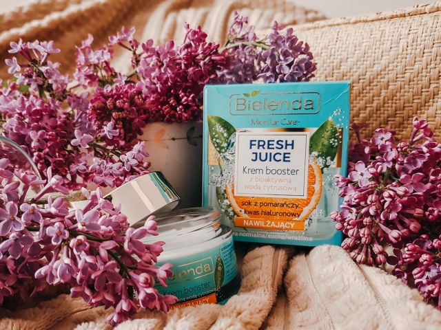 Bielenda Fresh Juice, Krem booster, Nawilżajacy, Z bioaktywną wodą cytrusową, sok z pomarańczy + kwas hialurownowy