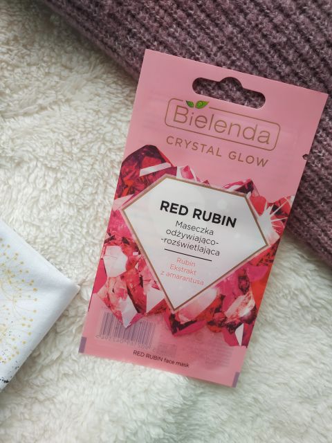 Bielenda Crystal Glow, Maseczka do twarzy, Odżywiająco-rozświetlająca, Red Rubin, Rubin z ekstraktem z amarantusa