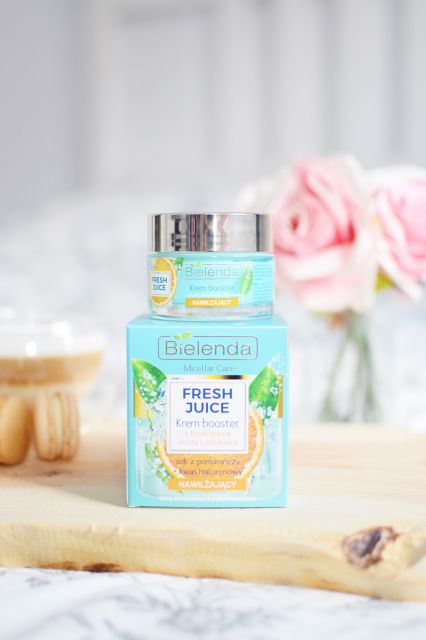 Bielenda Fresh Juice, Hydro-esencja do twarzy, Nawilżająca, Z bioaktywną wodą cytrusową, Sok z pomarańczy i kwas hialuronowy