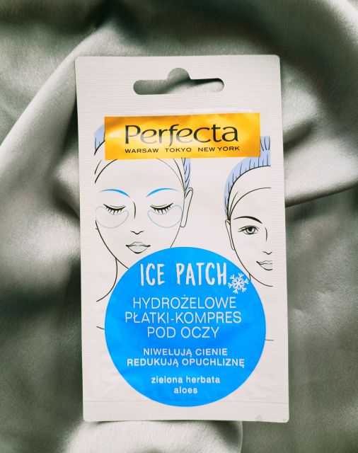 Perfecta Ice Patch, Hydrożelowe płatki kompres pod oczy przeciw cieniom i opuchliźnie, Zielona herbata i aloes