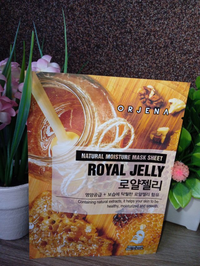 Orjena Maska do twarzy w płacie, Royal Jelly, Z mleczkiem pszczelim, Nawilżająco-odżywcza 