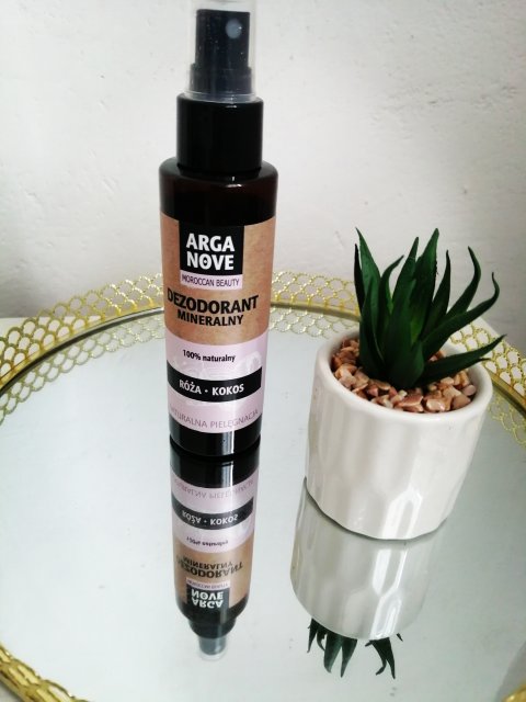 Arganove Moroccan Beauty, Dezodorant mineralny w sprayu, Róża i kokos