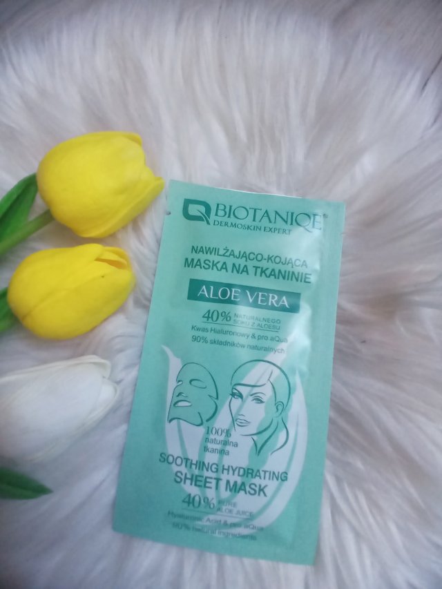 Biotaniqe Aloe Vera, Maska do twarzy w płacie, Nawilżająco-kojąca