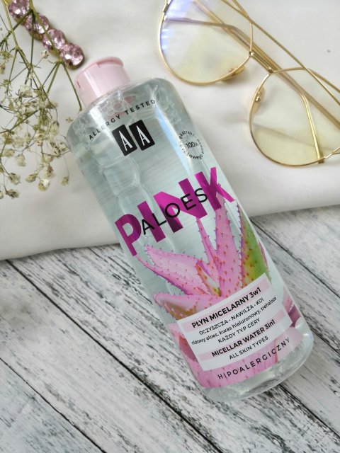AA Pink Aloe, Płyn micelarny do twarzy, 3w1, Każdy rodzaj cery