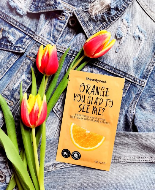 The Beauty Dept. Maseczka do twarzy w płacie, Rozświetlająca, Orange You Glad to See me?, Z ekstraktem z pomarańczy