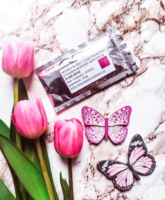 WhiteTree Natural Cosmetics Mydło w żelu, Z ekstraktem z nasion konopii siewnych, Dark Rose