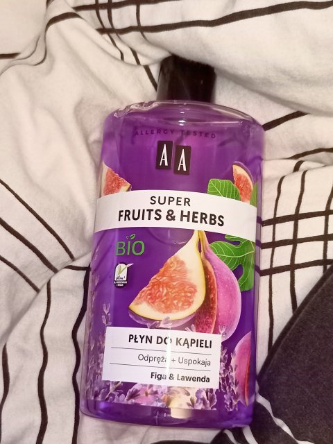 AA Super Fruits & Herbs, Żel do mycia ciała, Figa i lawenda