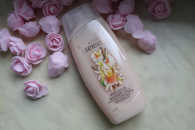 Avon Senses, Żel pod prysznic, Precious Shower Oils, Whit Peach & Wanilia Orchid