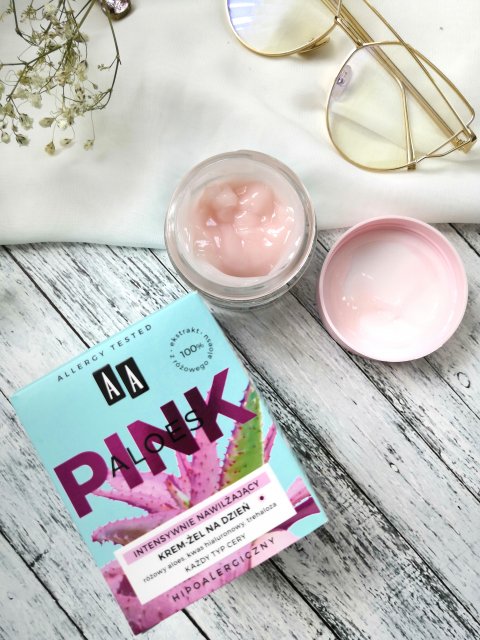 AA Pink Aloe, Krem-żel do twarzy, Intensywnie, Nawilżający, Na dzień, Każdy typ cery