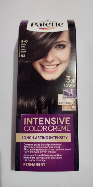 Schwarzkopf Palette, Intensive Colorcreme, Farba do włosów, nr 4-0 Dunkel-Braun 800