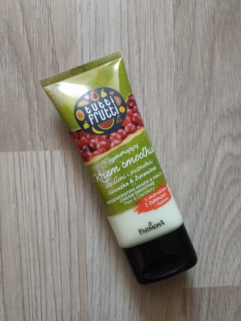 Farmona Tutti Frutti, Krem smoothie do dłoni i paznokci, Regenerujący, Gruszka i Żurawina 