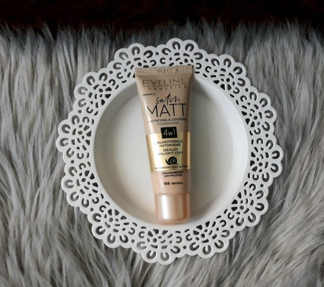 Eveline Satin Matt, Mattifying & Covering, Podkład matująco-kryjący, 4w1, nr 103 Natural
