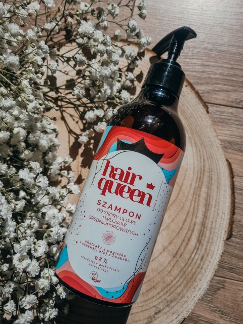Hair Queen Szampon do skóry głowy i włosów średnioporowatych, Ekstrakt z nagietka i szałwii, olej z baobabu 