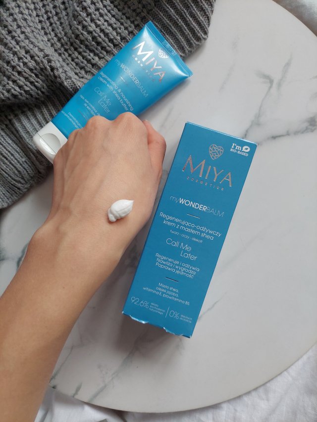 Miya Cosmetics myWONDERbalm, Call Me Later, Krem do twarzy, Regenerująco-odżywczy, Masło shea, olejek jojoba, witamina e, prowitamina B5