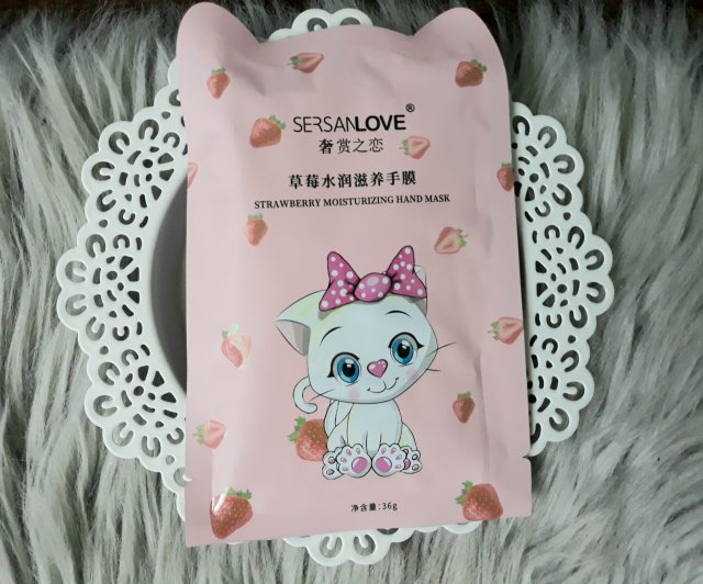 Sersanlove Maska do rąk w formie rękawiczek, Strawberry, Nawilżająca