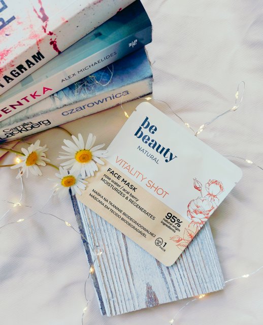 BeBeauty Vitality Shot, Maska na tkaninie biodegradowalnej, Regenerująca, Woda Różana, Ekstrakt z Acai 