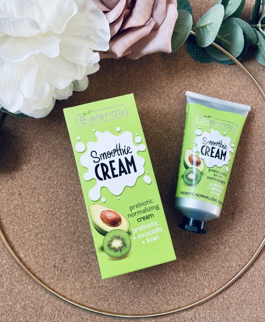 Bielenda Smoothie Cream, Prebiotyczny krem do twarzy, Normalizujący, Awokado i kiwi