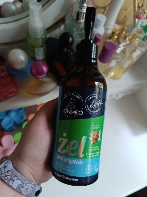 OnlyBio Body Balance, Żel pod prysznic, E. Wedel, Czekolada Mocno Mleczna z orzechami laskowymi, Edycja Limitowana 