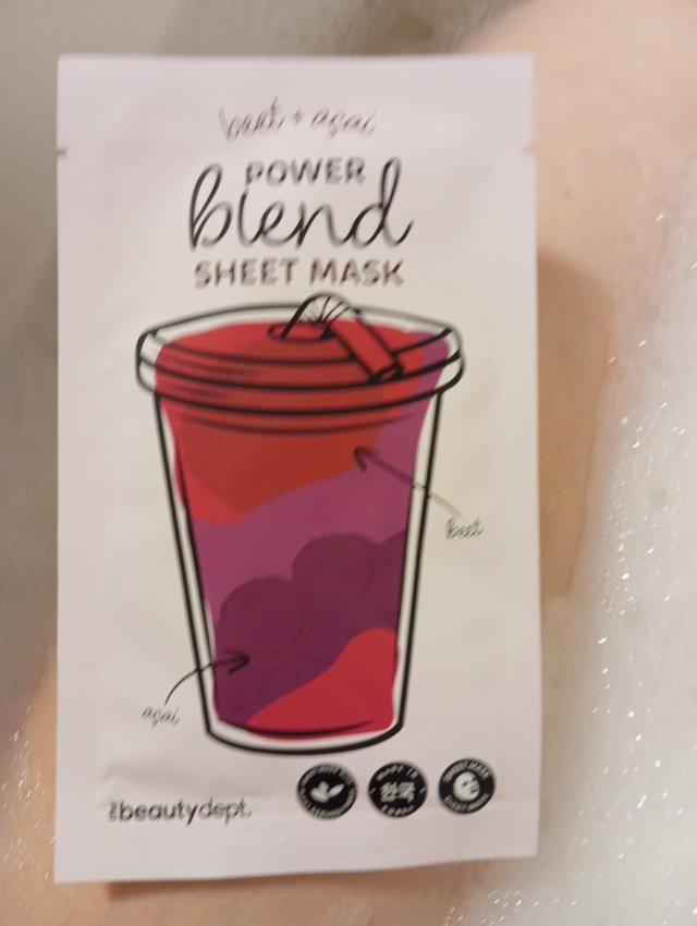 The Beauty Dept. Maseczka do twarzy w płacie, Power Blend Sheet Mask, Beet + Acai