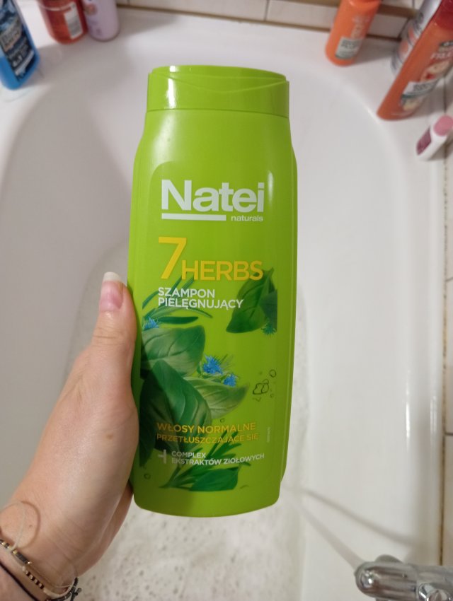 Natei Naturals, 7 Herbs, Szampon do włosów, Pielęgnacyjny