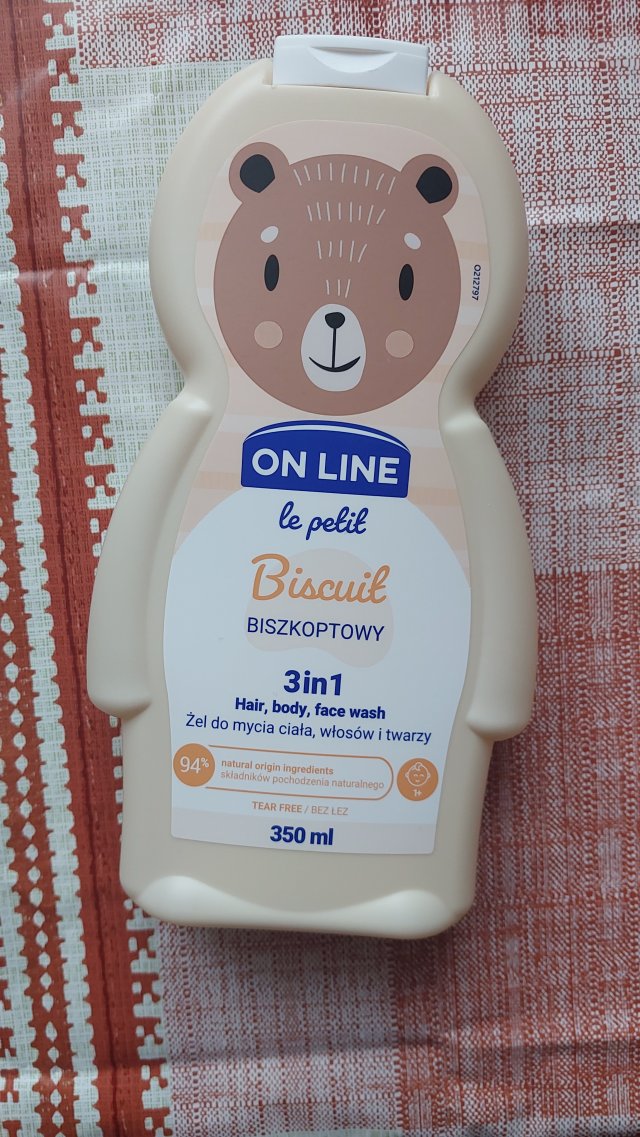 On Line Żel do mycia ciała, włosów, twarzy, 3in1, Biszkoptowy