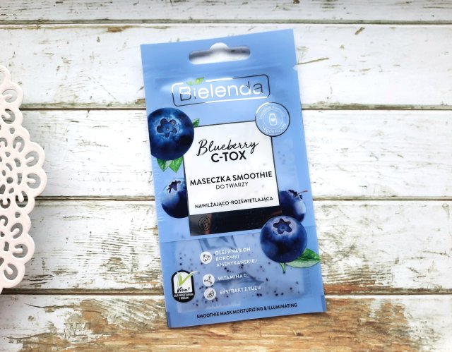 Bielenda Blueberry C-TOX, Maseczka do twarzy, Smoothie, Nawilżająco-rozświetlająca, Dla cery odwodnionej, pozbawionej blasku