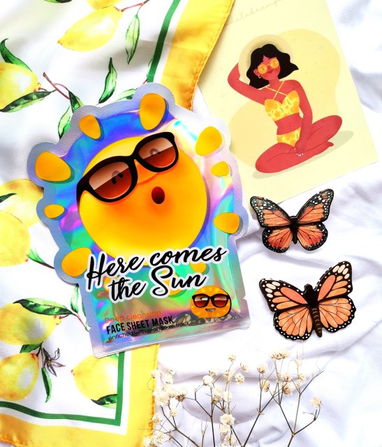 Maxbrands Marketing B.V. Face Sheet Mask, Maseczka do twarzy w płacie, Here Comes The Sun, Deep Cleansing, Orange Extract