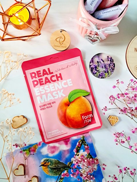 Farm Stay Maska do twarzy w płacie, Real Peach Essence Mask, Nutrition & Vitality 