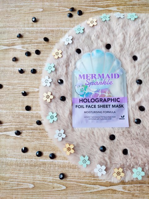 Maxbrands Marketing B.V. Foil Face Sheet Mask, Maseczka do twarzy w płacie, Holographic, Mermaid Sparkle, Formuła nawilżająca