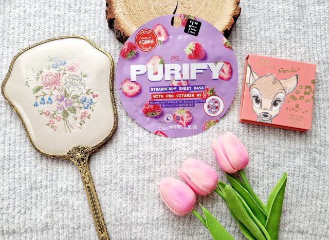 PS... Maseczka do twarzy w płacie, Purify, Strawberry Sheet Mask, Pro Vitamin B5